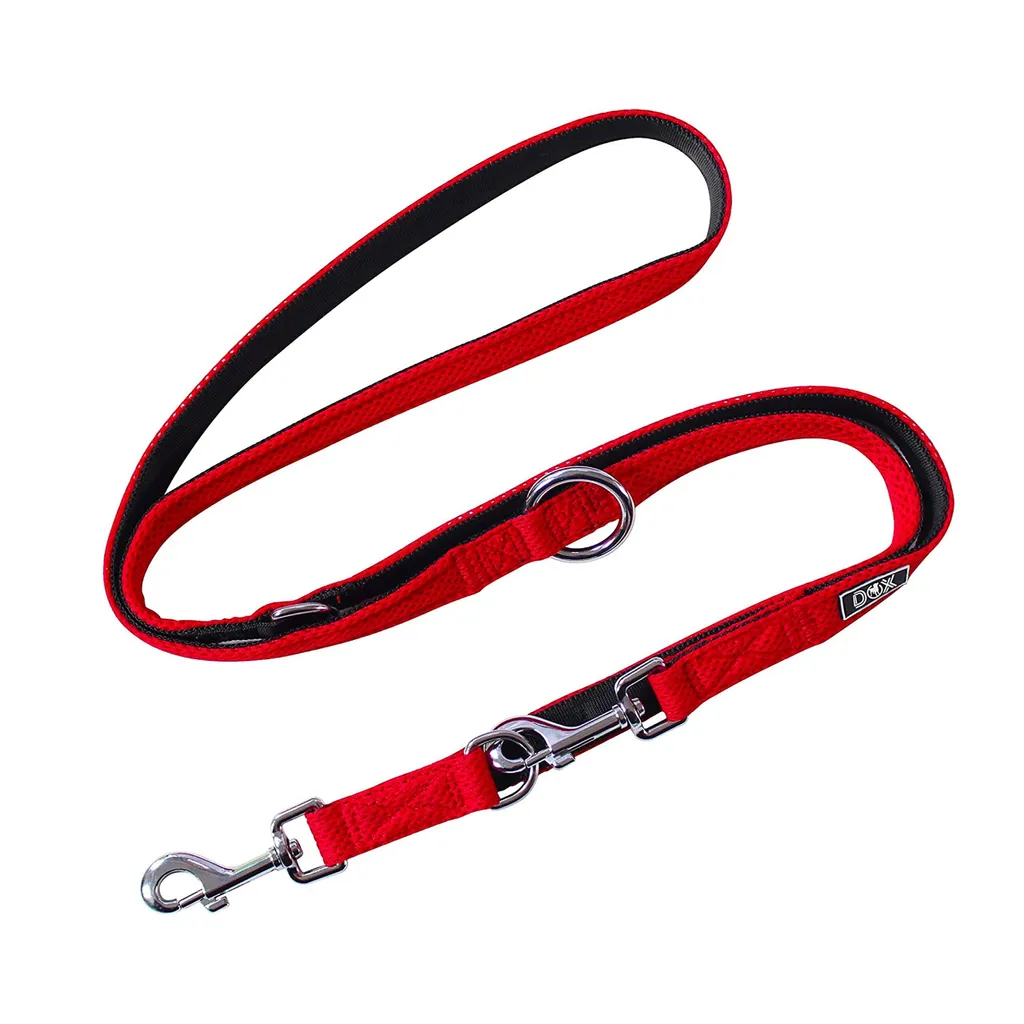 DDOXX Laisse pour Chien Air Mesh Rouge S - 2m Ajustable et Légère
