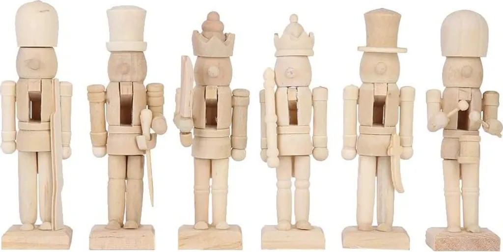 Casse-noisette bois 20 cm pour activité DIY Noël - Soldat non peint
