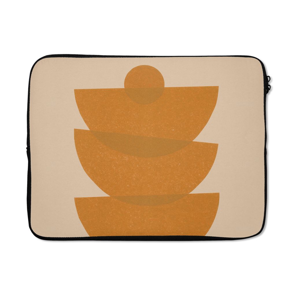 MuchoWow Laptop Hülle 17 Zoll Laptoptasche Geometrie - Formen - Gelb - Pastell - Zipper - Schutzabdeckung