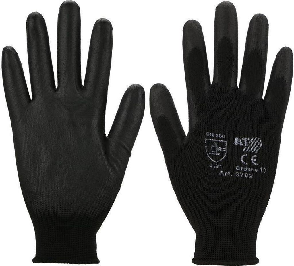 varivendo Notizblock + 60 Paar Arbeitshandschuhe Gr. 7 schwarz