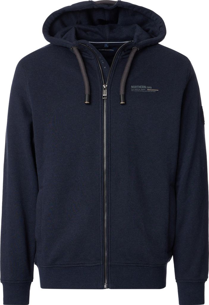CASAMODA Herren Sweatjacke Kapuze Baumwollmix Regular Marine XL