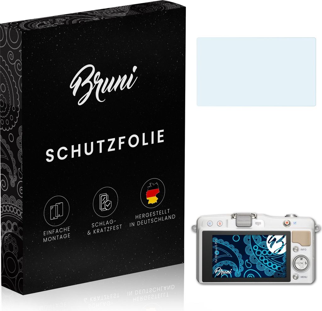 Bruni Basics-Clear 2x Schutzfolie kompatibel mit Olympus E-PL5 Folie