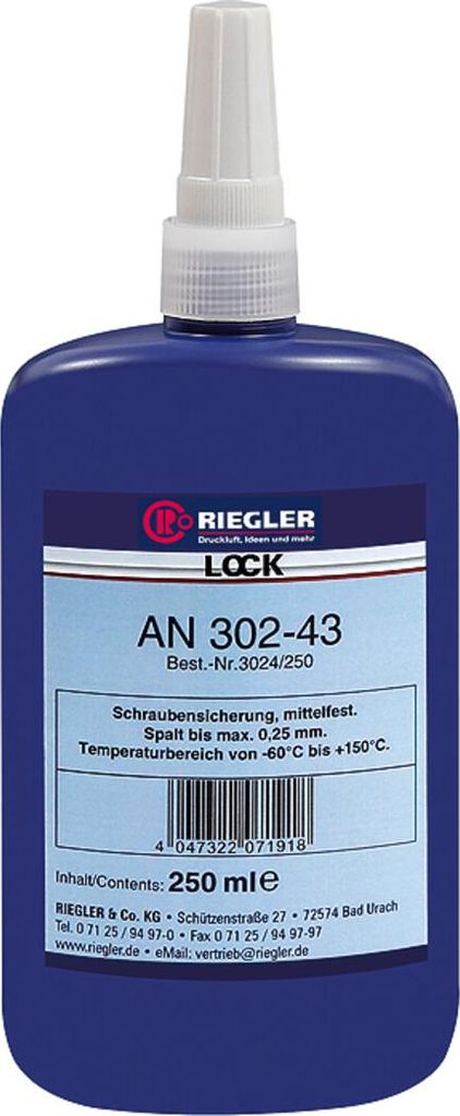 Riegler Lock AN 302-43, anaerober Klebstoff, mittelfest, 10 ml