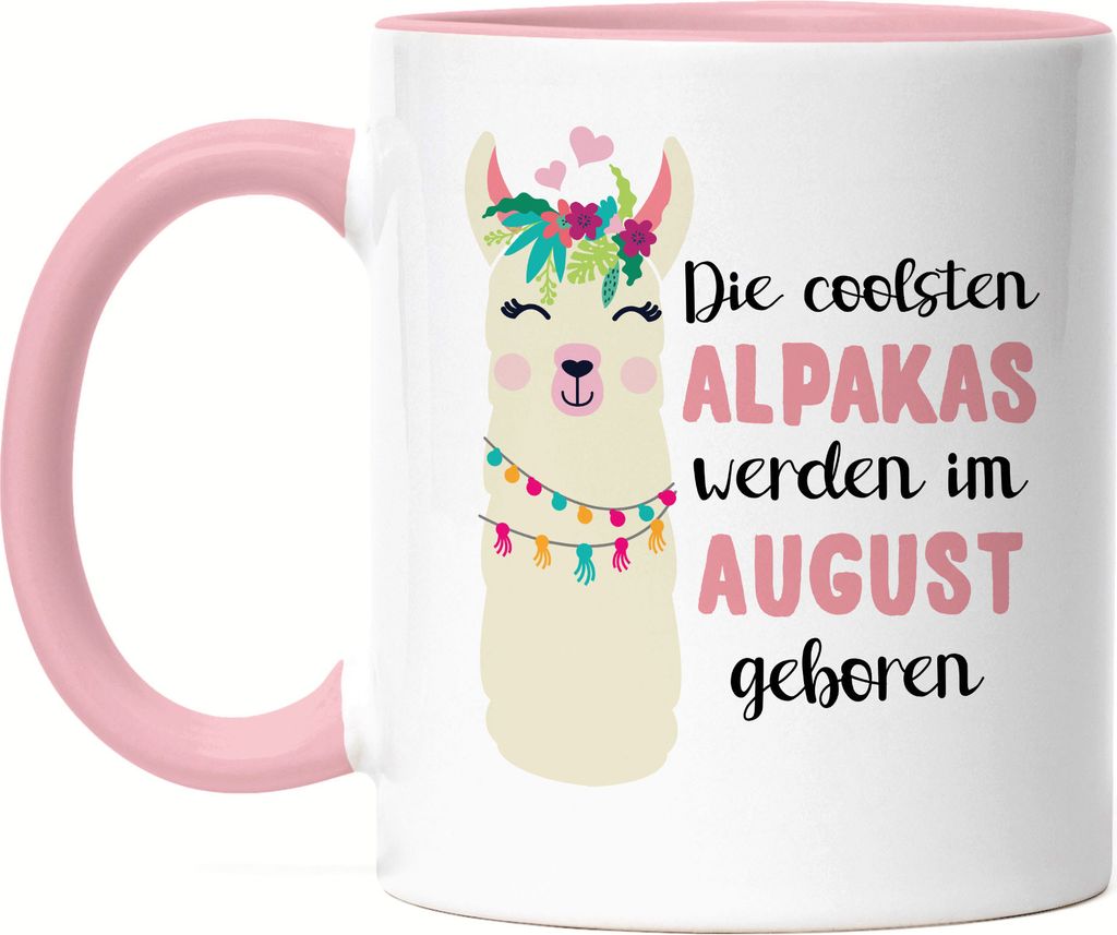 Die Coolsten Alpakas Werden im August Geboren Tasse Rosa Wunschmonat Geschenkidee Geburtstag