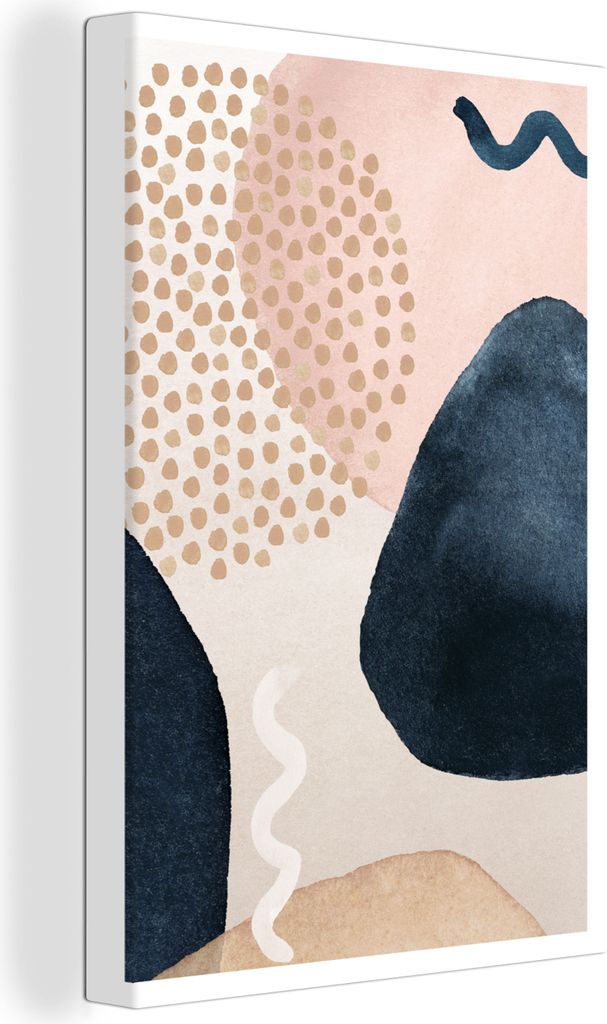 OneMillionCanvasses - Leinwandbilder - 90x140 cm, Aquarell - Abstrakt - Rosa, Wandbilder Kunstdruck Wanddekoration - Foto auf Leinwand - Gemälde...