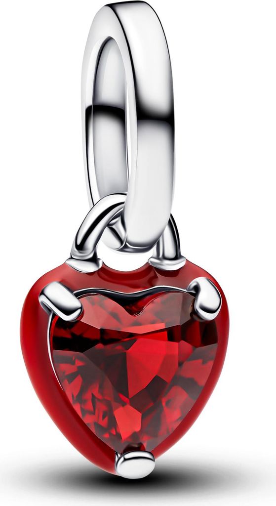 Pandora Me Mini-Charm-Anhänger Rotes Chakra-Herz Silber 793042C05