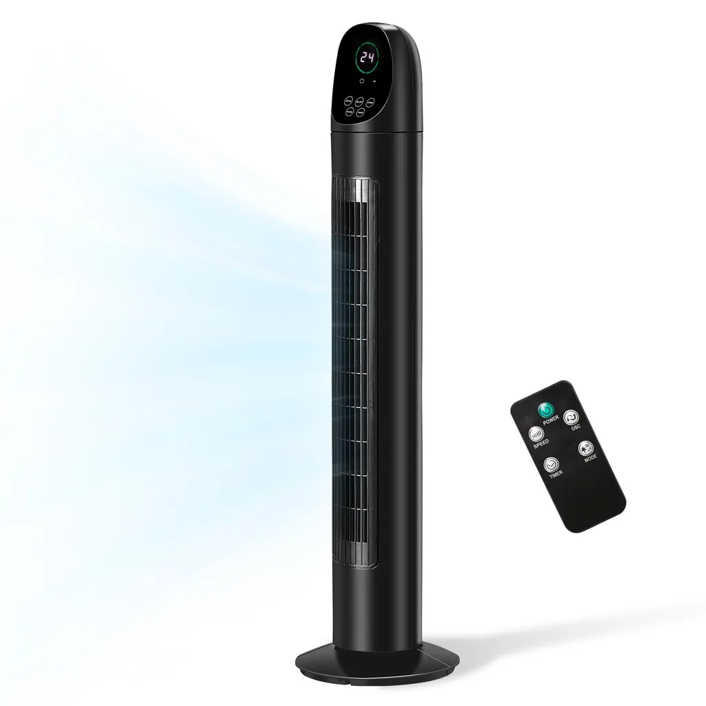 Ventilateur de tour silencieux anti-chaleur avec commande à distance