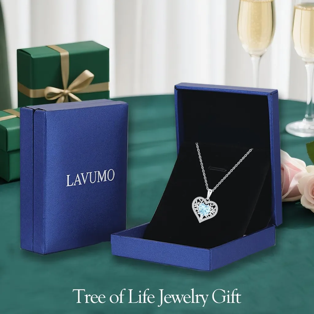 Collana Pendente LAVUMO Argento 925 Albero della Vita e Zirconi 5A - 6