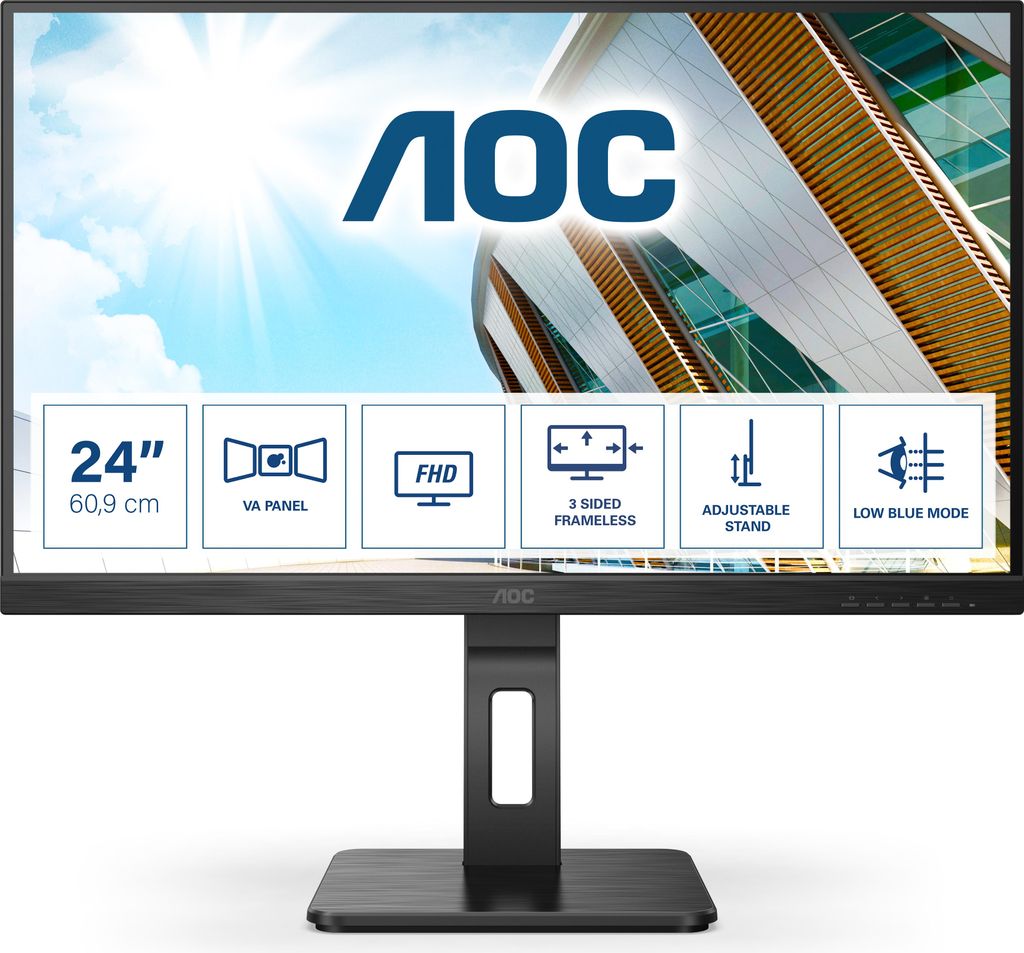 AOC Pro-line 24P2QM - P2 Series - LED-Monitor - 61 cm (24") Produktbild 
