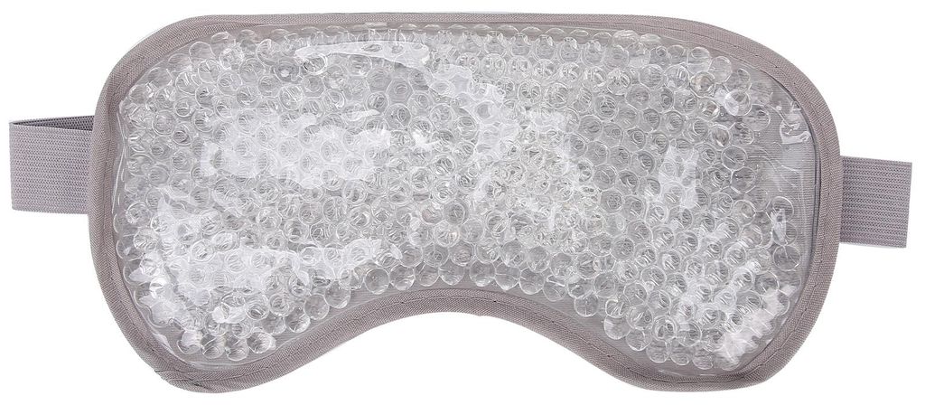 Augenpads mit Gelperlen, Wärme- und Kältekompresse, Anti-Müdigkeit, Entspannung, Augenringe-Entfernung (Grau)