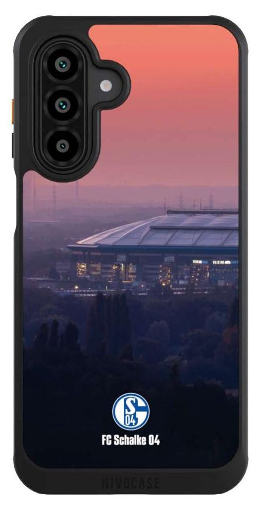 NIVOCASE Hülle für Samsung Galaxy A17 5G Handyhülle NIVOcore Case Schwarz FC Schalke 04 Offizielles Lizenzprodukt Stadion