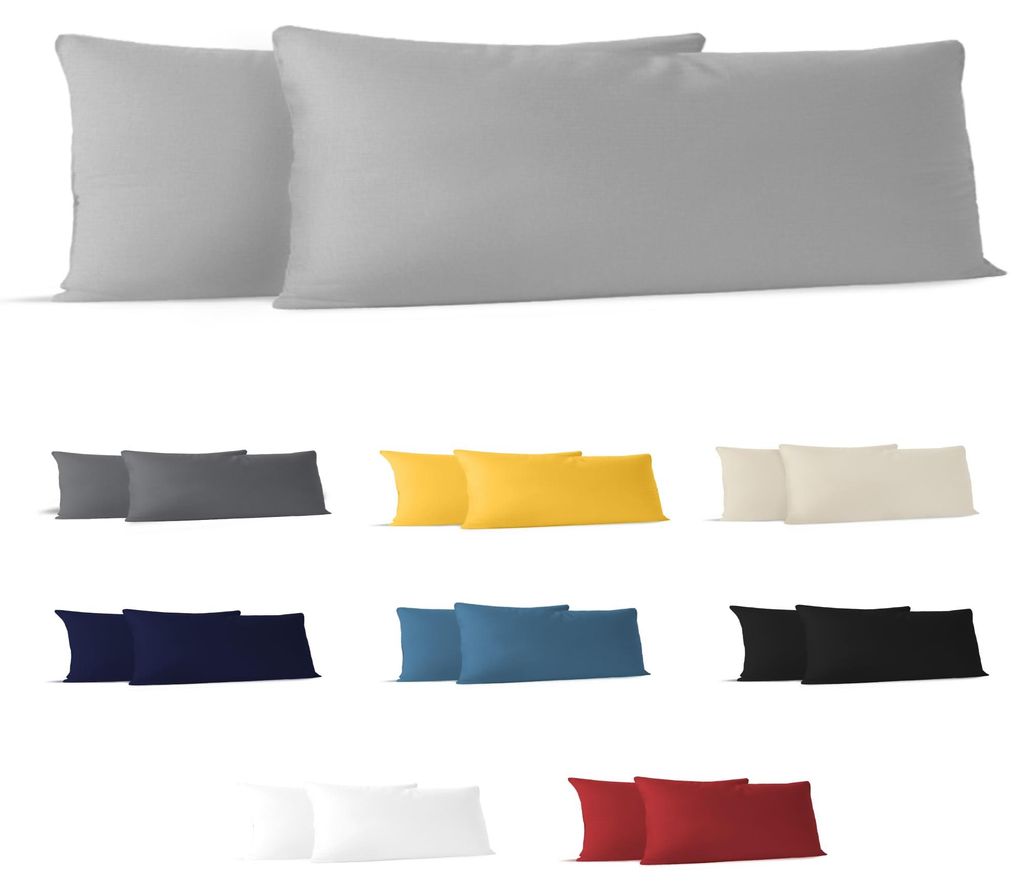 Kissenbezug, 40 x 145 cm (2 Stück), 100 % Baumwolle, Jersey, 150 g/m², grau, Kissenbezug 40 x 145 cm, Baumwolle, nachhaltig, hypoallergen, für K...