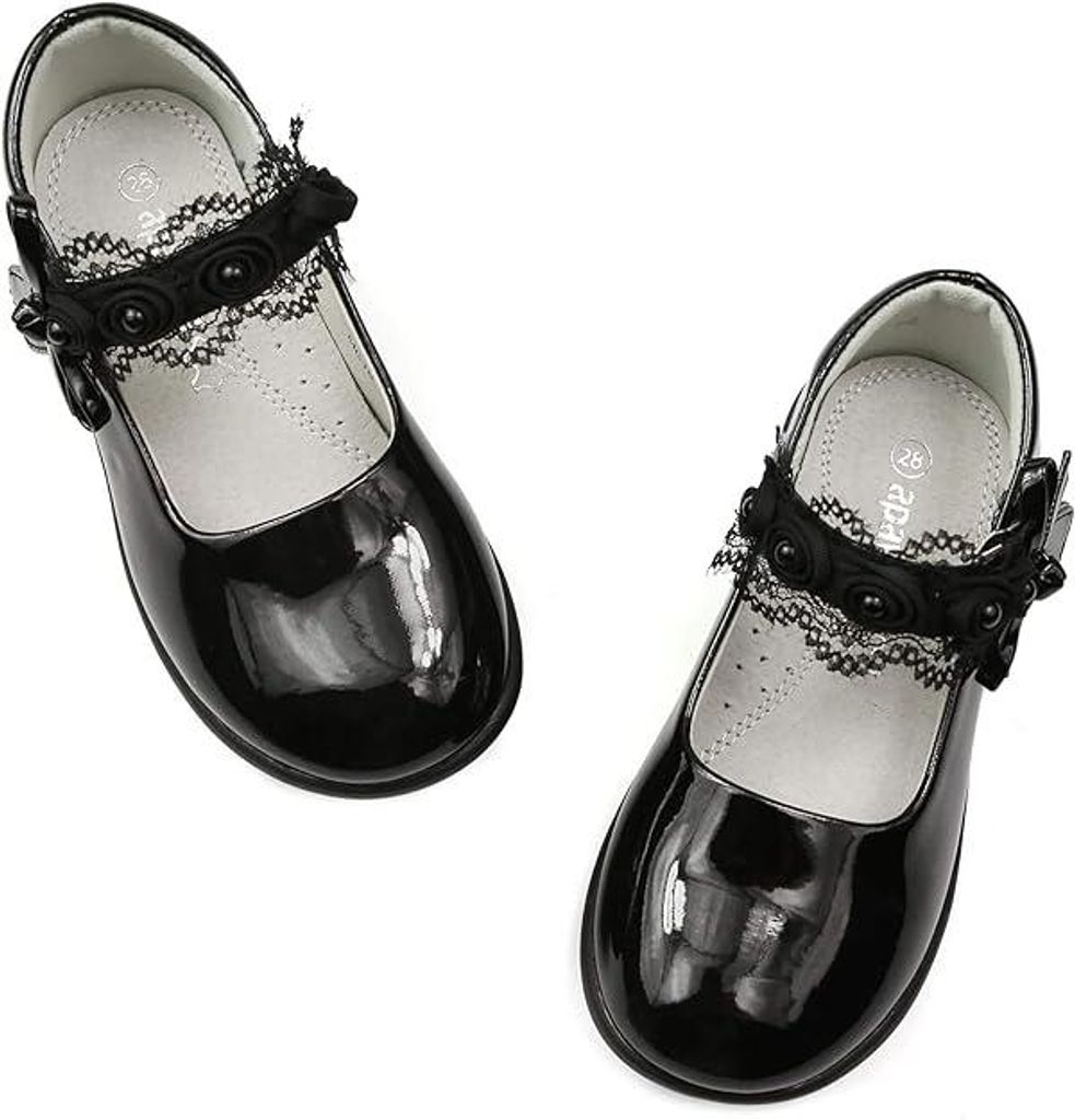 Apawwa Ballerinas Pantoffel Mädchen Elegante Anlassschuhe Schwarz 26