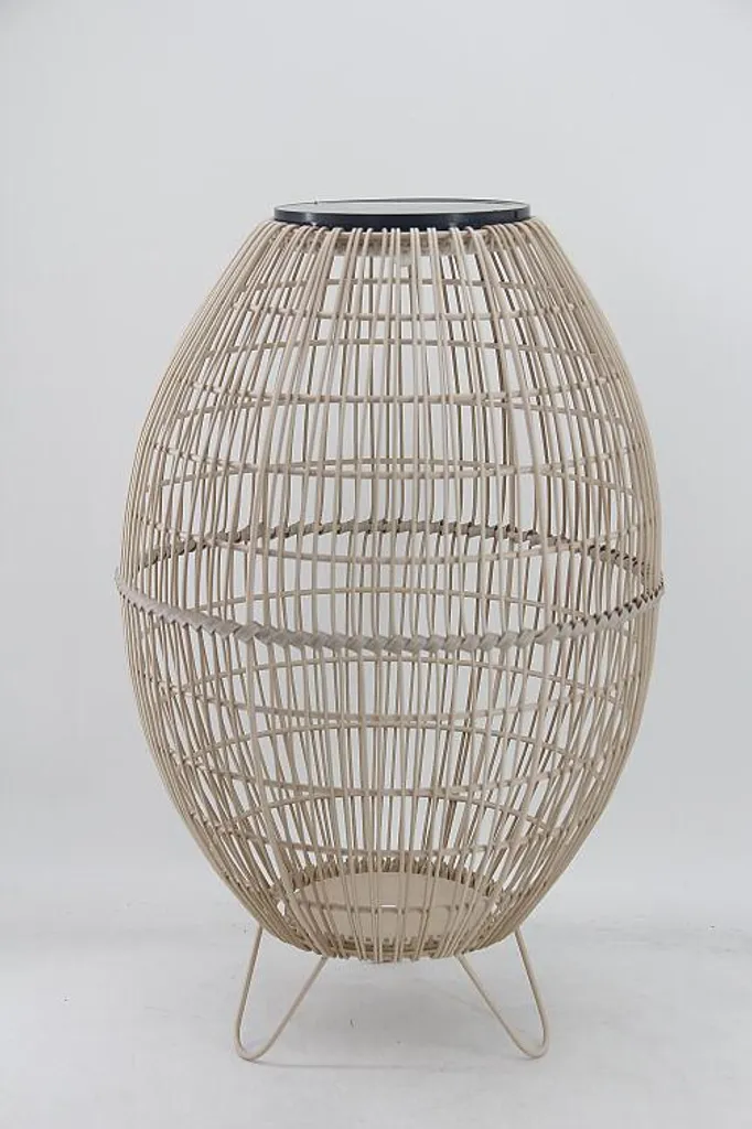 Lanterne solaire HANKO Molluca en rotin naturel pour jardin bohème