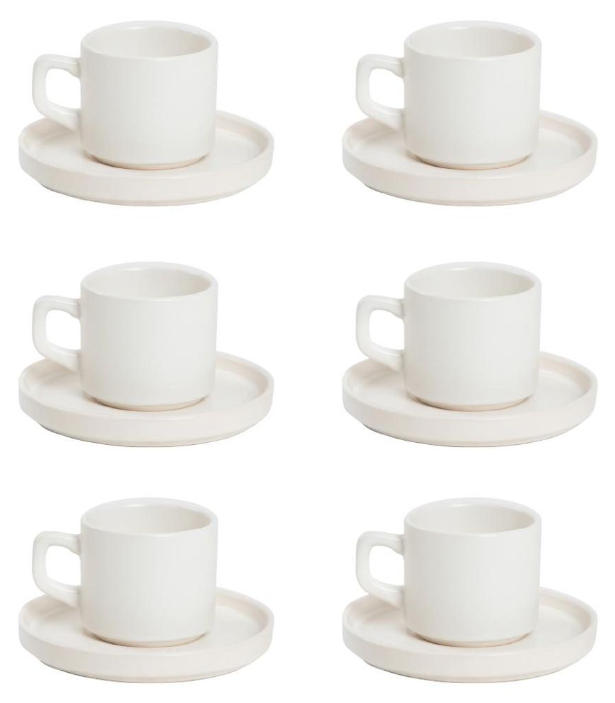 HOMLA 6er-Set Tasse FAMELIO mit Untertasse 0,2 l Produktbild 