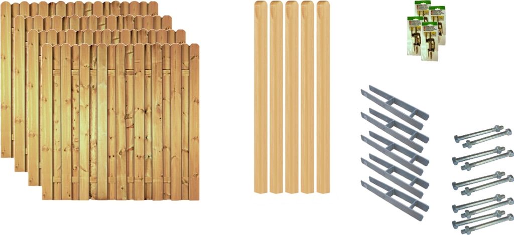 Zaun / Sichtschutzzaun / Lieke-Serie 2, (Set), 4 Elemente, LxH: 765x180 cm