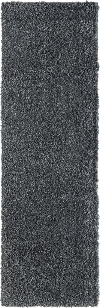 MY-RUG Teppich, Hochflorteppich Shaggy Star, 250x80, dunkelgrau, leicht glänzend, extra flauschig, Läufer