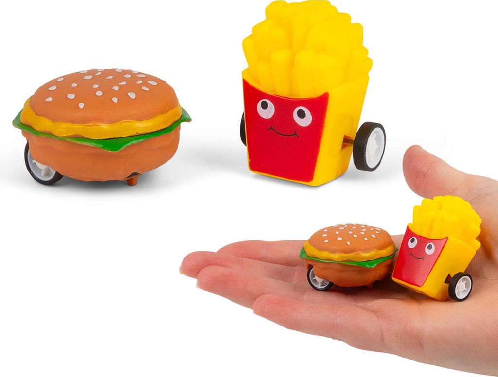 Aufziehspielzeug Fast Food: Hamburger und Pommes Frites -