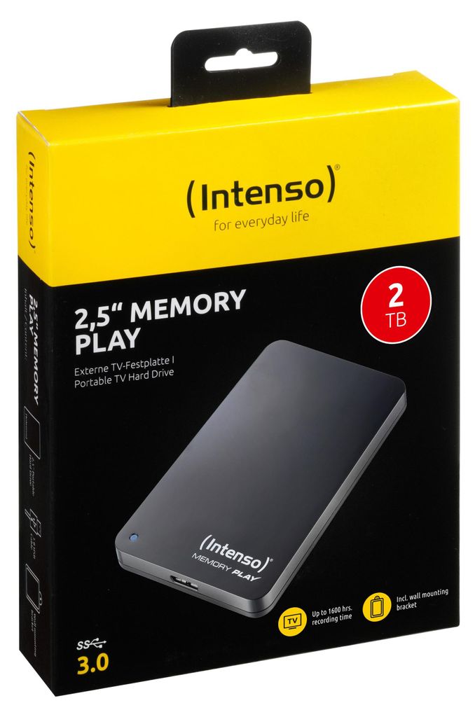 Intenso 2,5" Memory Play 2 TB, externe USB 3.0 harde schijf Productafbeelding 