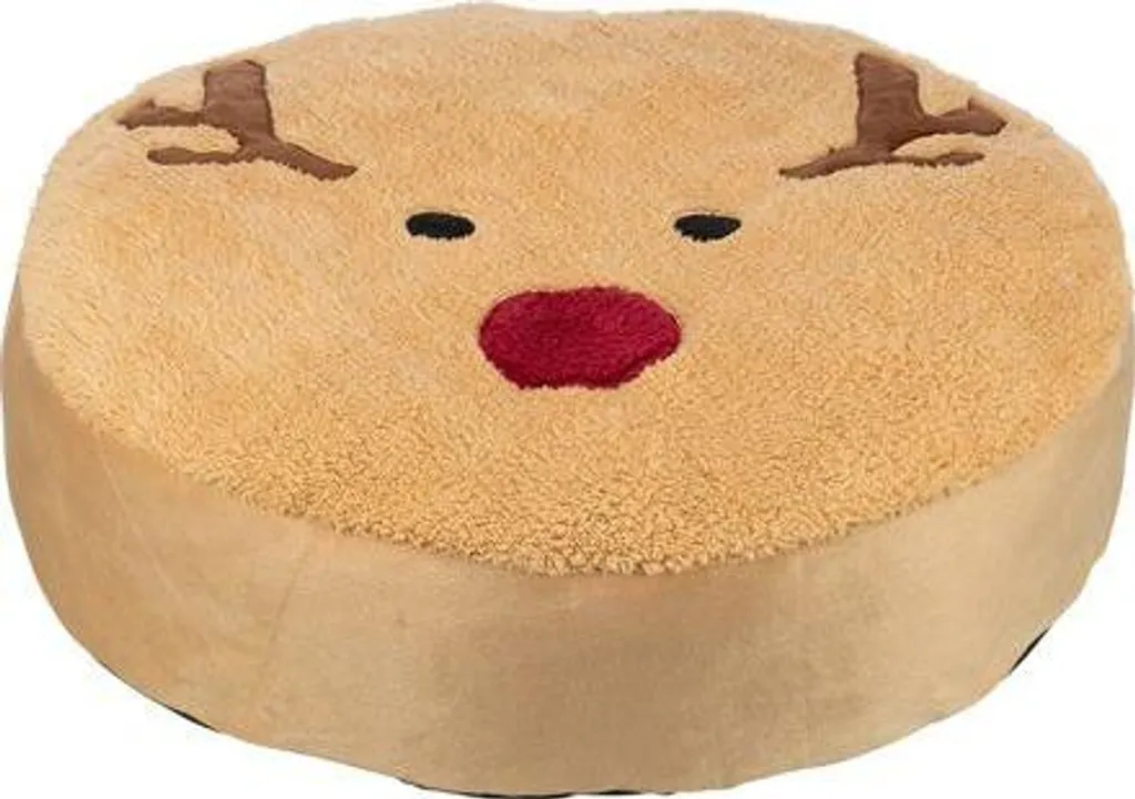 Coussin rond de Noël pour chien et chat Trixie renne en peluche douce