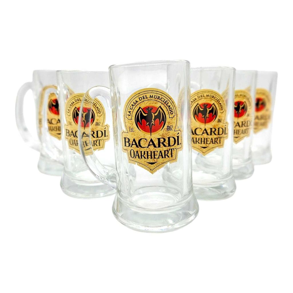 6x Bacardi Oakheart Cocktail Krug aus Glas | Set von 6 Produktbild 
