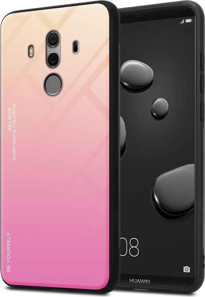 Cadorabo Hülle für Huawei MATE 10 PRO Schutz Hülle in Schwarz Handyhülle TPU Etui Cover Case Tempered Glas