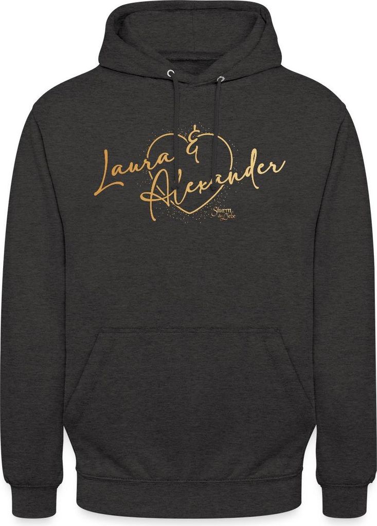 Spreadshirt Sturm Der Liebe Traumpaar Laura & Alexander Uni Hoodie, XL, Anthrazit
