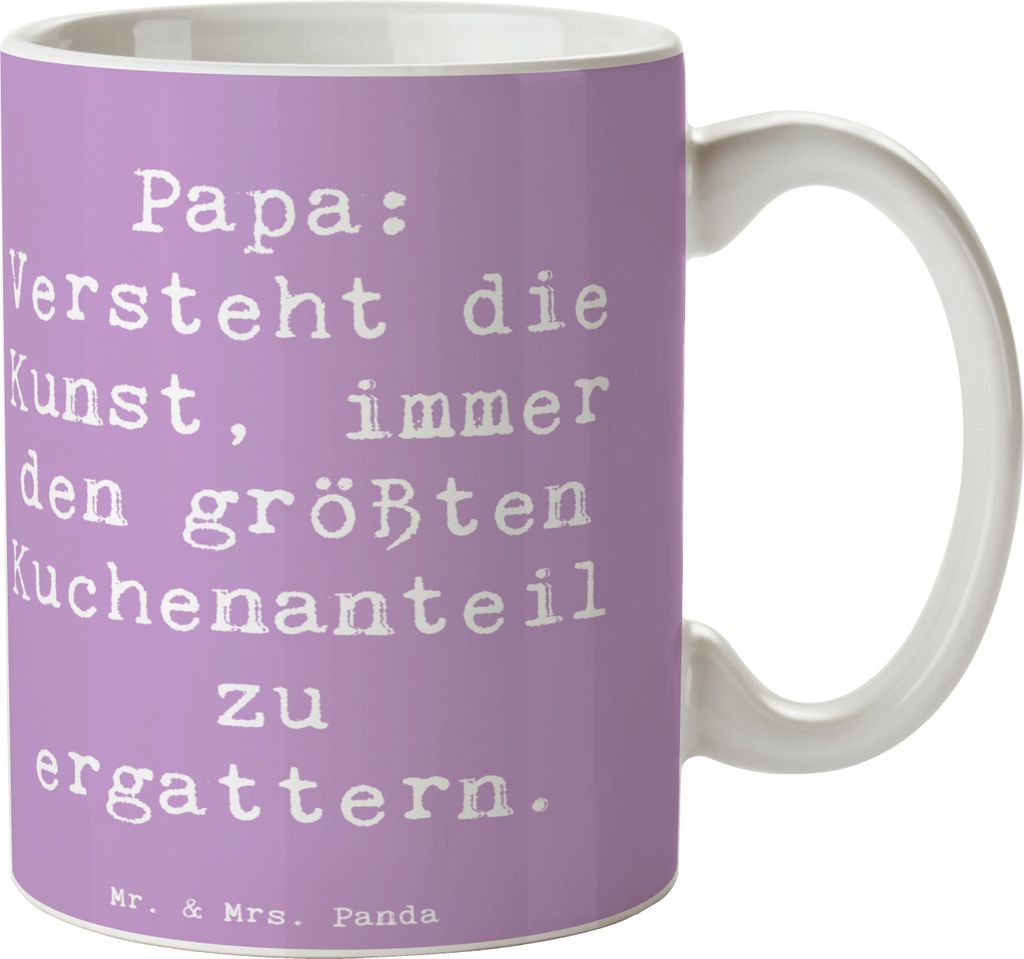 Mr. & Mrs. Panda Tasse Spruch Papa Kuchenmeister - Lavendeltraum - Geschenk, Daddy, Dad, schöne, Dekotasse, Becher, Kaffeebecher, Freude, handgema...