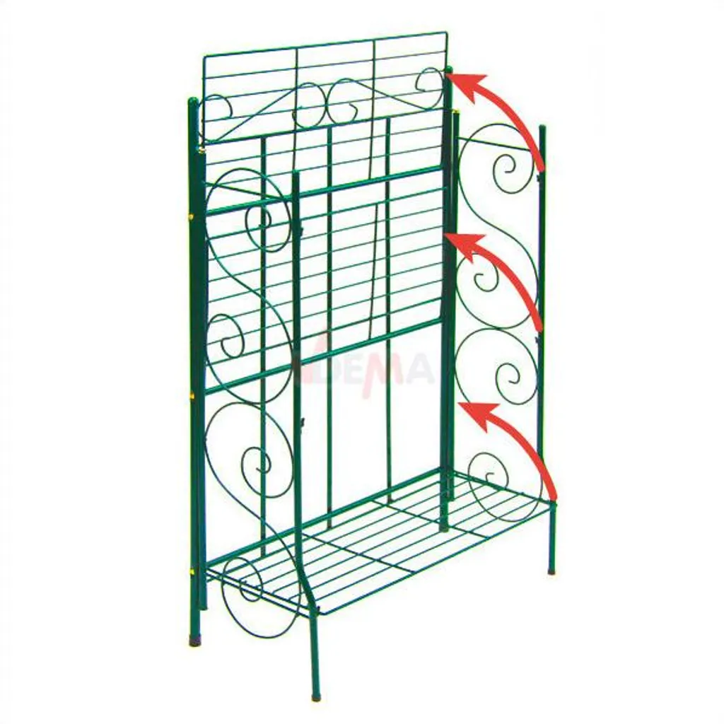 Porte-fleurs extérieur pliant 3 niveaux pour balcon et terrasse vert - 2