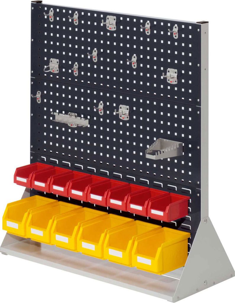 Kappes RasterPlan Stellwände doppelseitig Größe #3 - 4x Lochplatten 2x Schlitzplatten 1x Zubehörsortiment 29-teilig Anthrazitgrau RAL 7016