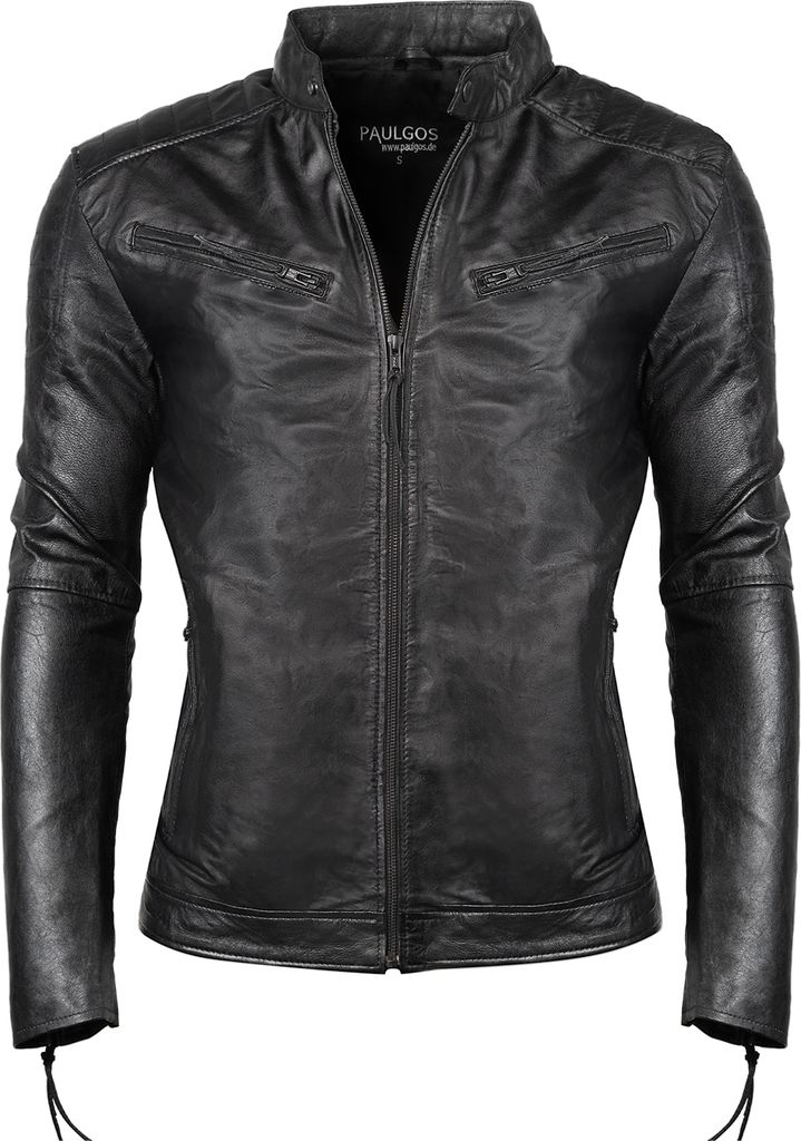 PAULGOS Herren Lederjacke Echtes Leder Jacke Echtleder Übergangsjacke Fashion in 5 Farben Gr. S-7XL Design 2