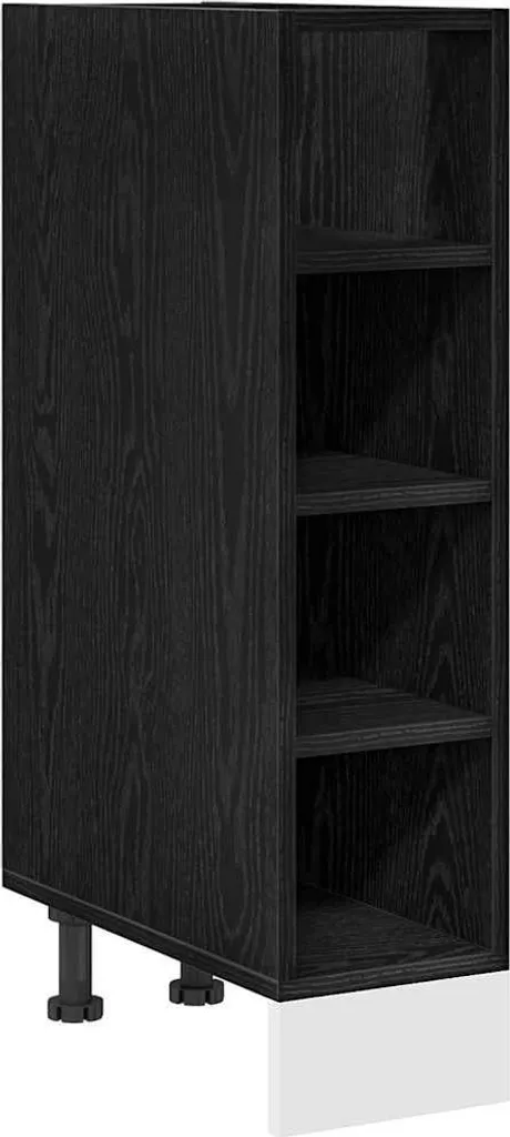 SYFAX™ Base per Cucina con lo scaffale Rovere nero 20 x 44,5 x 81,5 cm