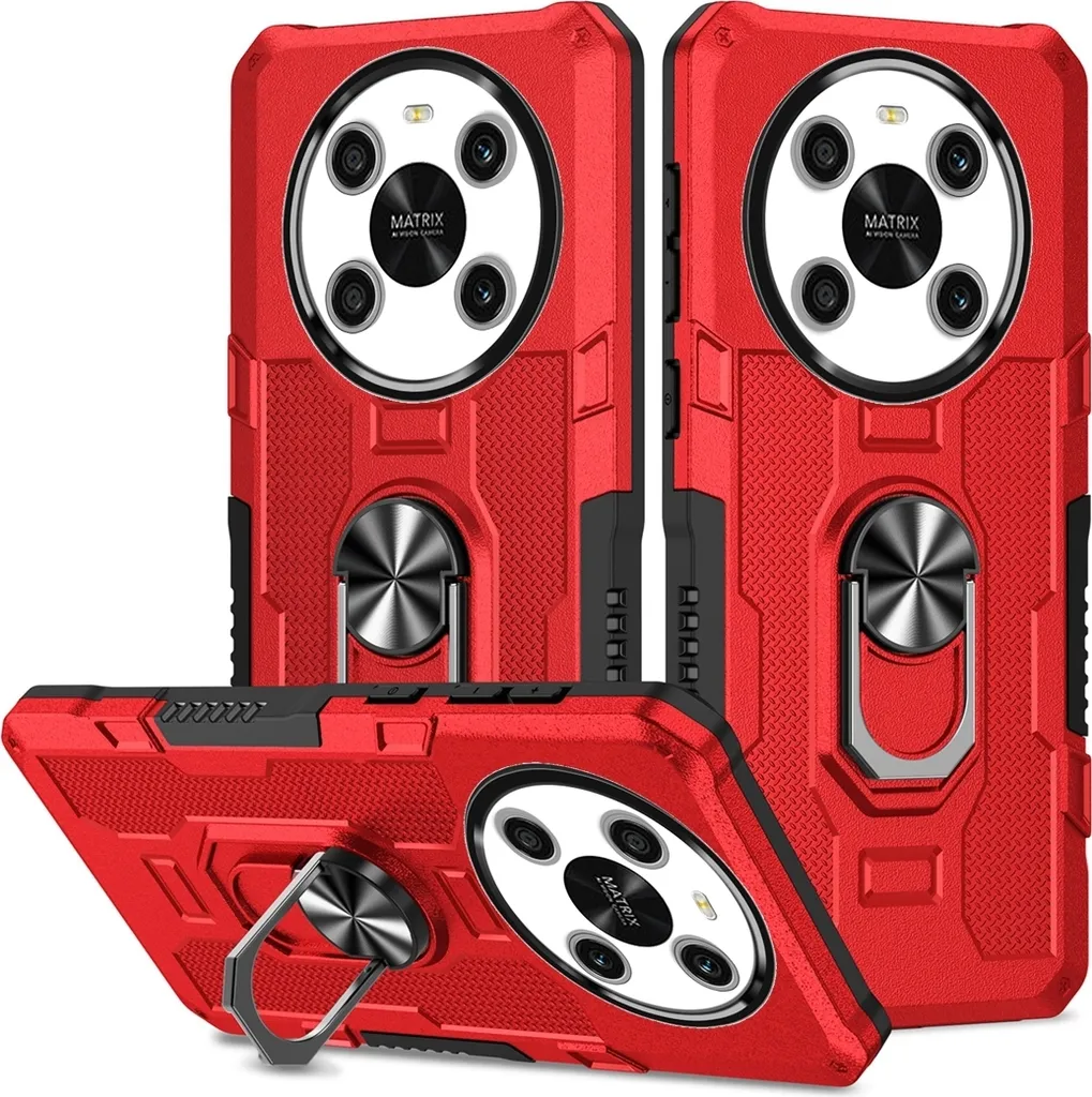 Custodia Honor X9 Antiurto con Supporto Anello - Protezione Militare Rossa