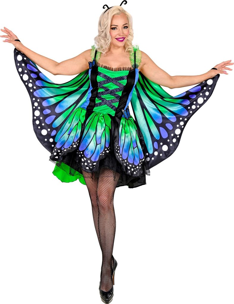 Schmetterling Kostüm für Damen grün-blau Produktbild 