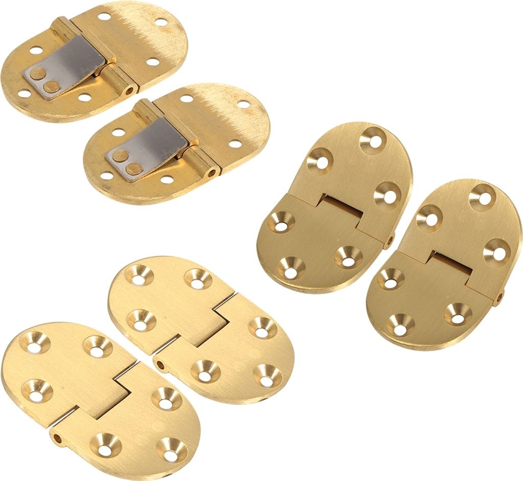 2 Stücke Messing Butler Tablett Scharnier Runde Kante 2-1/2 "x1-1/2" Mit Schrauben Klappklappe