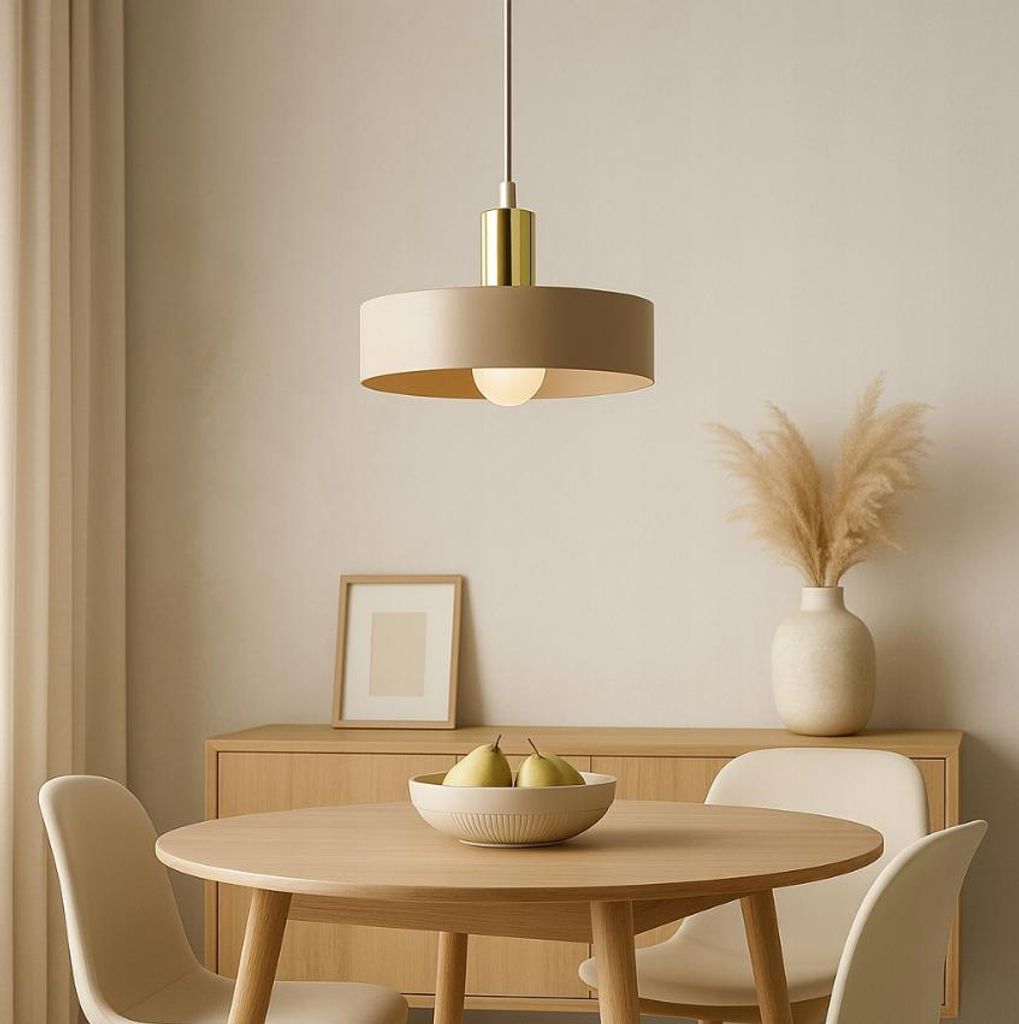 LUXOLAR - LED Pendelleuchte Beige/Gold E27 60W