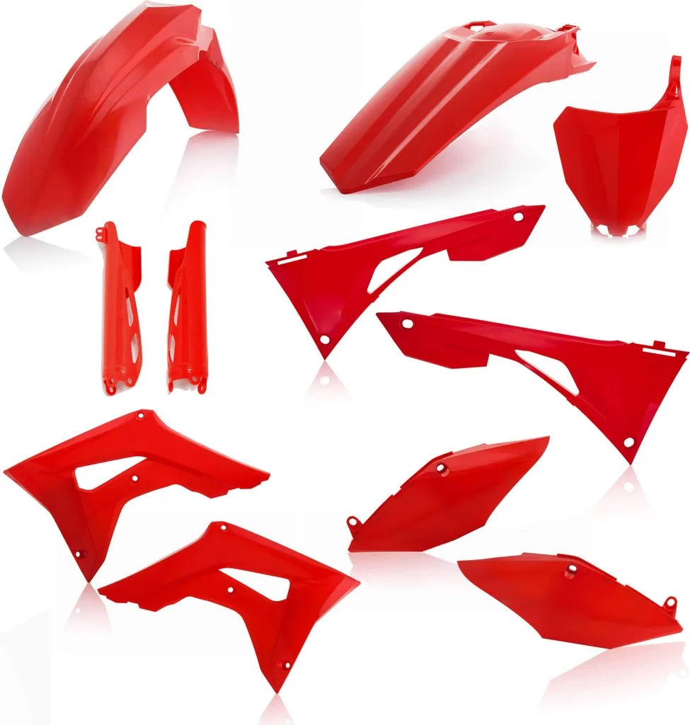 Carrosserie moto Acerbis kit plastique 11 pièces rouge haute qualité