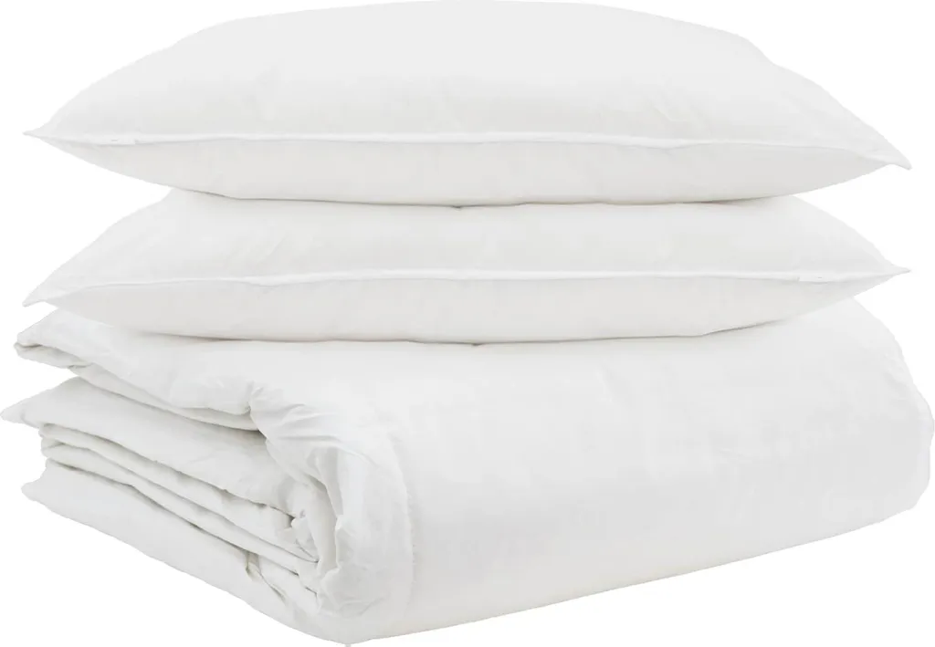 vidaXL Set Piumini 3 Pezzi Piuma Bianca - Piumone e Cuscini Letto