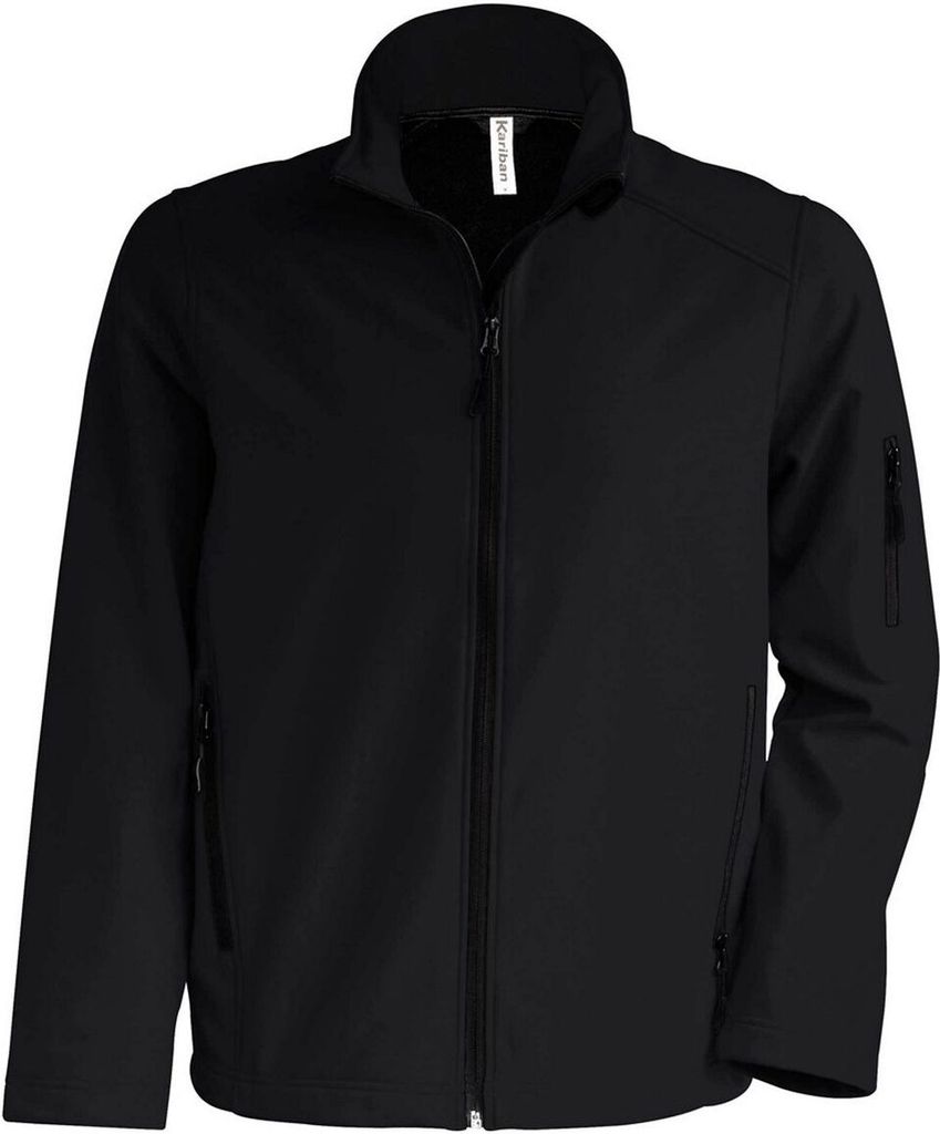 Kariban Herren Softshell Jacke Softshelljacke Übergangsjacke Jacke, Größe:L, Farbe:Schwarz