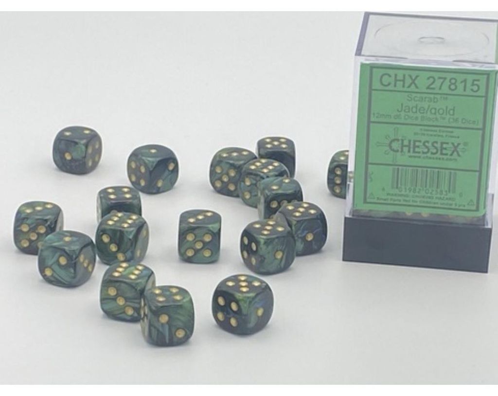 Chessex Scarab W6x36 Jade/Gold