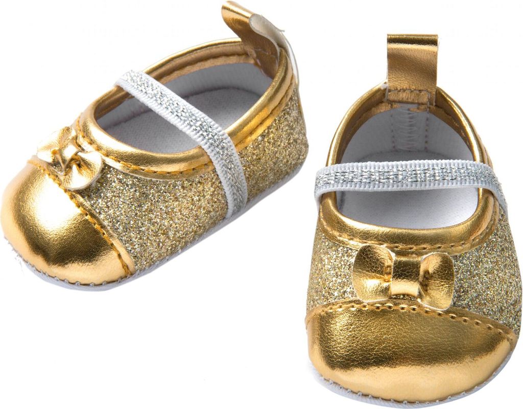 Puppen-Glitzerballerinas gold 30-34cm