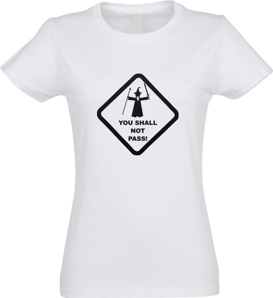 Kiwistar - T-Shirt tailliert - Damen - Weiss - You Shall not Pass! - mit Motiv Bedruckt - Funshirt Design - Sport - Freizeit - Damen - XXL