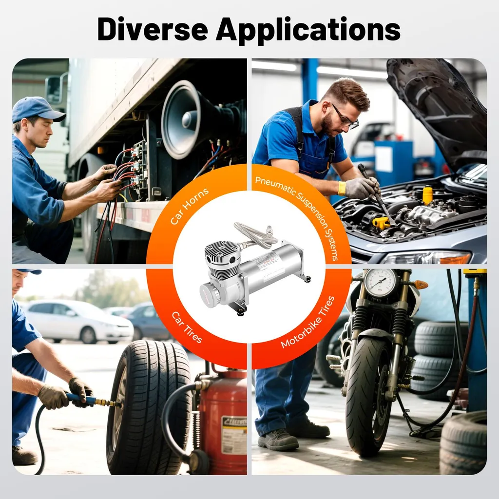 Compresseur d'air intelligent argent, design compact et arrêt auto - 5