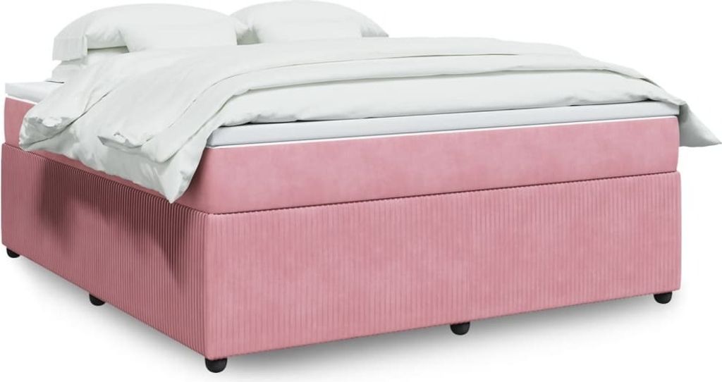 Maison Exclusive - Boxspringbett mit Matratze Rosa 180x200 cm Samt