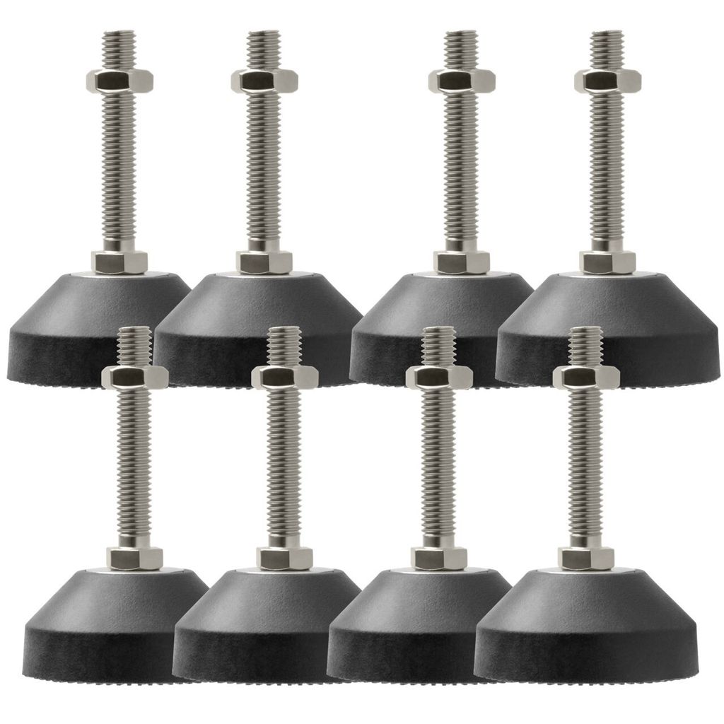 Maschinenfuß/Stellfuß/Nivellierfuß/Gelenkfuß, höhenverstellbarer Tellerfuß Ø 50mm für Konstruktionsprofile, Maschinen, Möbel (8, M8 x 50mm)