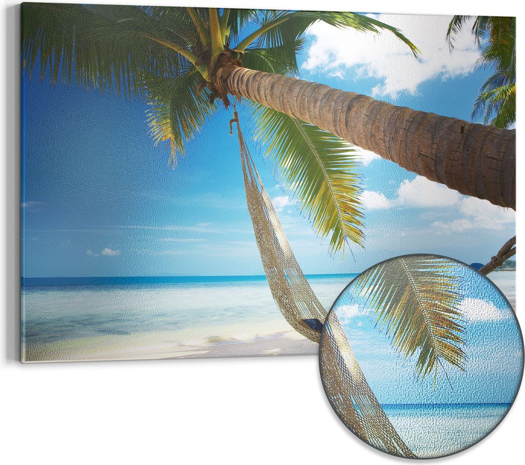 DEQORI Magnettafel Metall 90x60 cm 'Tropische Auszeit' Whiteboard Pinnwand Büro