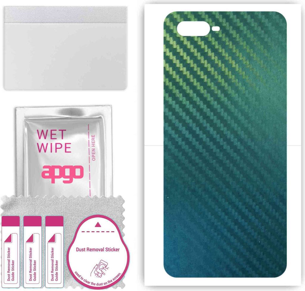 apgo Rückseite Schutzfolie, Skin, kompatibel mit Oppo K1, Hinten Displayschutzfolie aus Vinylfolie, kratzfest, einfache Montage - Kohlenstoff-Cham...