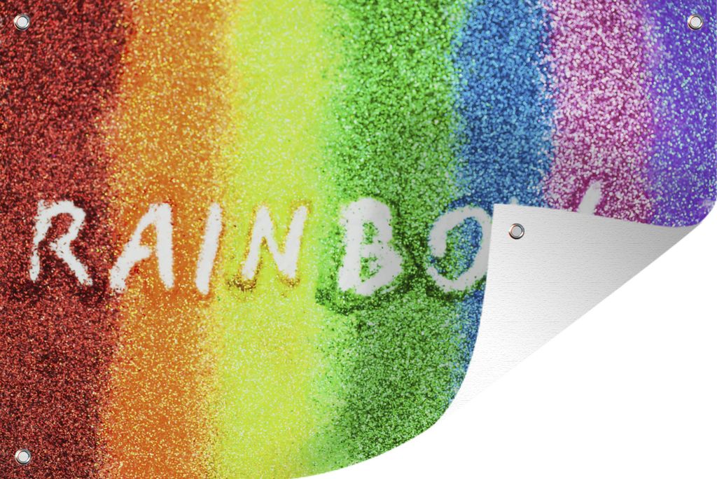 MuchoWow 60x40 cm Outdoor-Poster Gartendeko Sichtschutz Garten Poster für den Garten Regenbogen