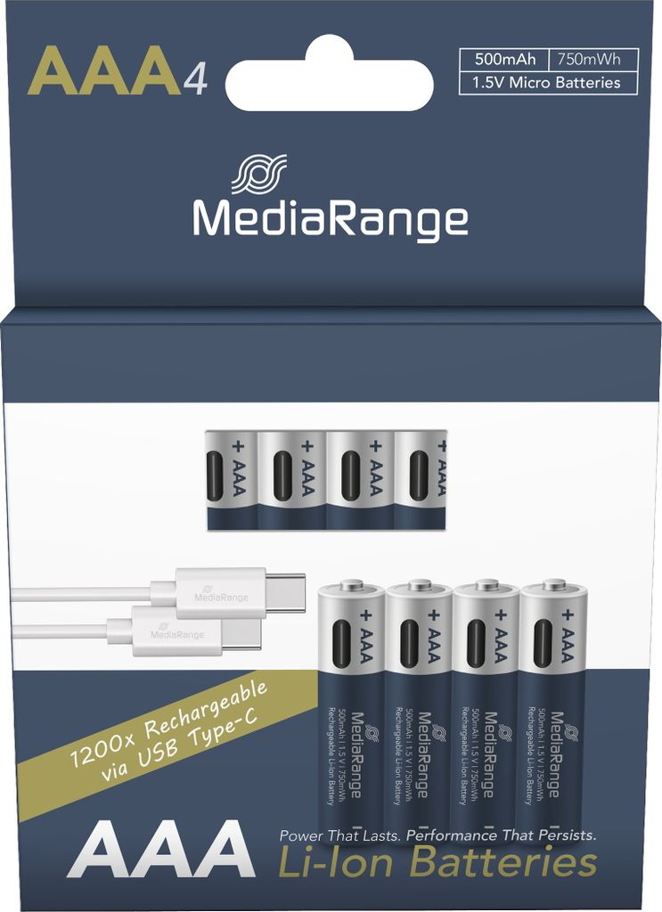MediaRange MRBAT160, Dobíjecí baterie, AAA, Lithium-ion Obrázek produktu 