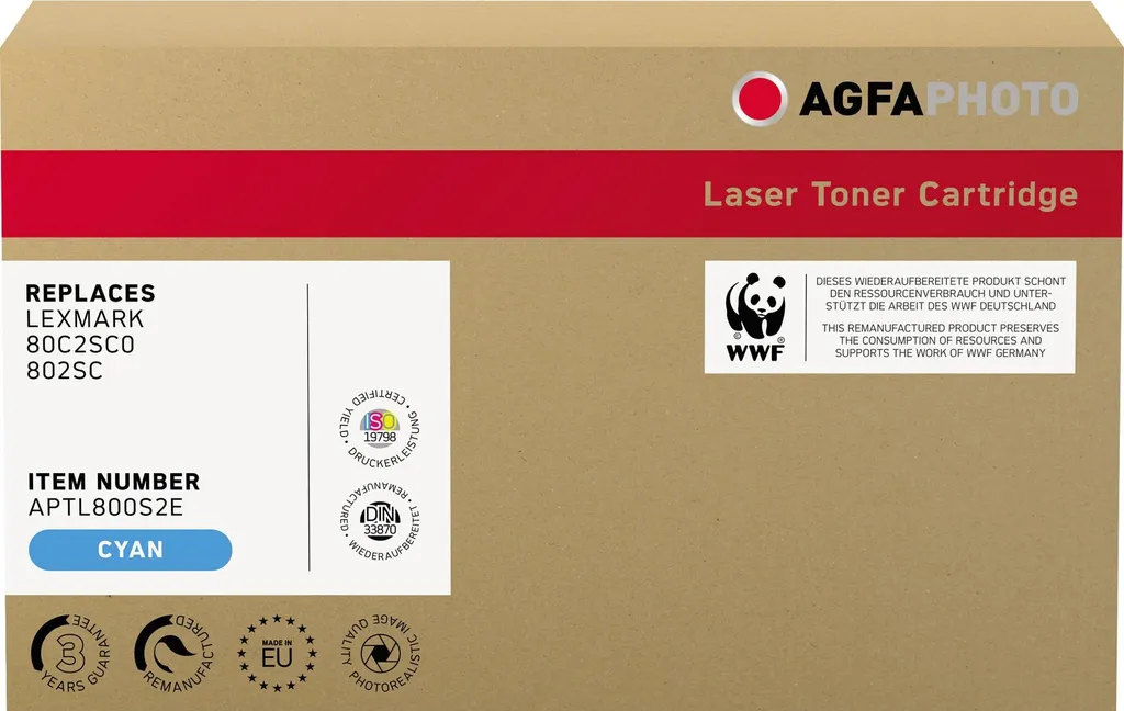 Toner cyan haute capacité APTL800S2E pour Lexmark 802SC 80C2SC0